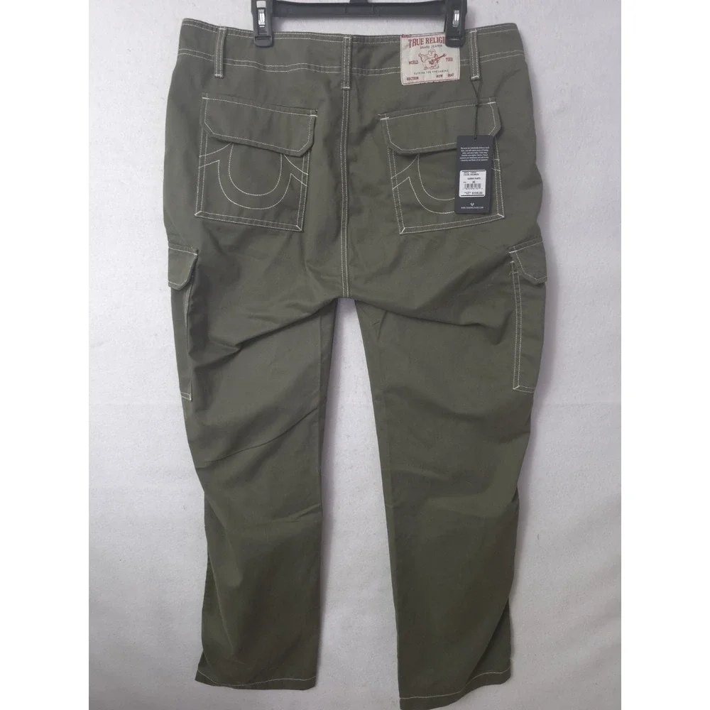 True Religion Cargo Pants Mens Size 36x32 Green Kalamata  Streetwear Stile108335